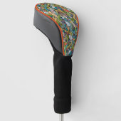 Abstract kunstmatig pictogram golfheadcover (Schuin)