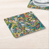 Abstract kunstmatig pictogram kartonnen onderzetters (Schuin)