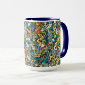 Abstract kunstmatig pictogram mok (Voorkant rechts)