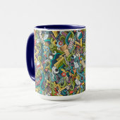 Abstract kunstmatig pictogram mok (Voorkant links)