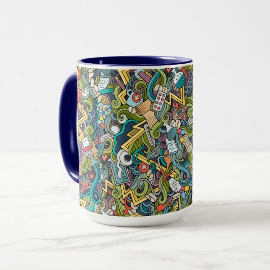 Abstract kunstmatig pictogram mok (Voorkant links)