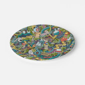 Abstract kunstmatig pictogram papieren bordje (Gekanteld)