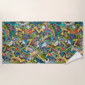 Abstract kunstmatig pictogram strandlaken (Voorkant)