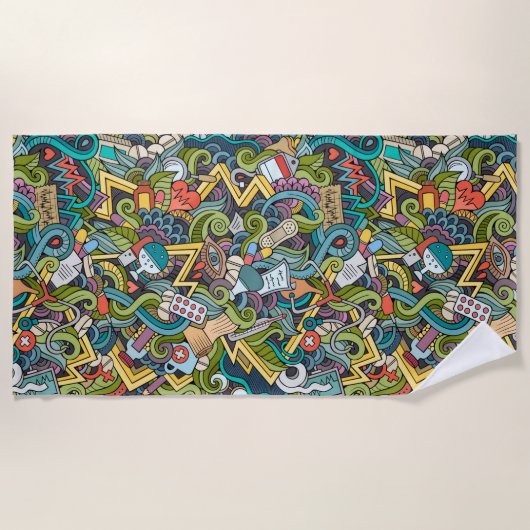 Abstract kunstmatig pictogram strandlaken (Voorkant)