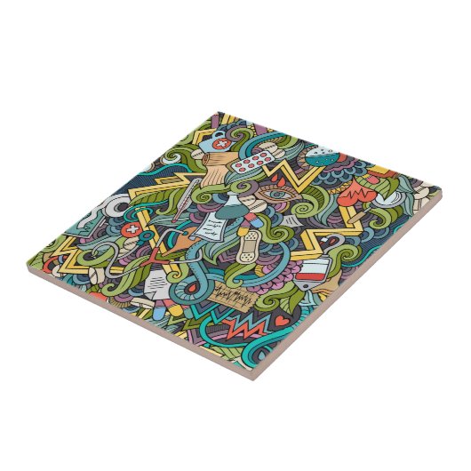 Abstract kunstmatig pictogram tegeltje (Zijkant)