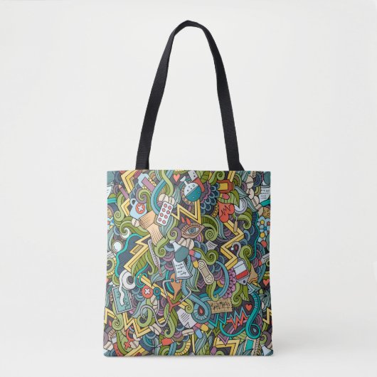 Abstract kunstmatig pictogram tote bag (Voorkant)