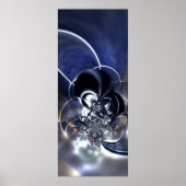 Abstract kunstmetaal Poster reflecteert blauw (Voorkant)