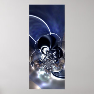 Abstract kunstmetaal Poster reflecteert blauw