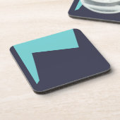 Abstract kunstminimalisme Blauw Wit Bier Onderzetter (Linkerzijde)