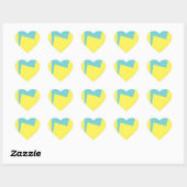 Abstract kunstminimalisme Blauw Wit Hart Sticker (Vel)