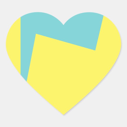 Abstract kunstminimalisme Blauw Wit Hart Sticker (Voorkant)