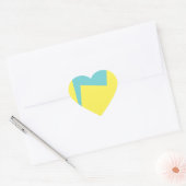 Abstract kunstminimalisme Blauw Wit Hart Sticker (Envelop)
