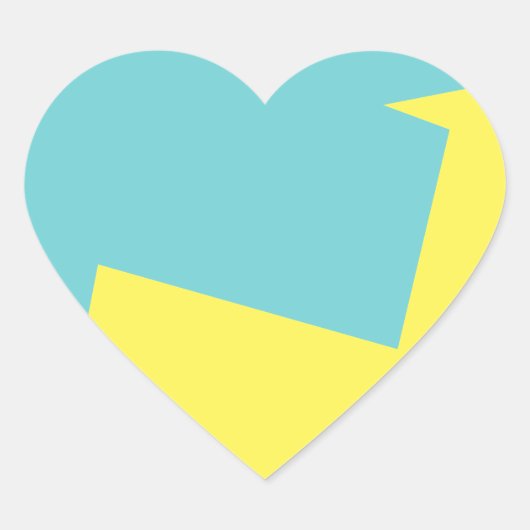 Abstract kunstminimalisme Blauw Wit Hart Sticker (Voorkant)
