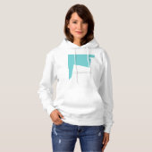 Abstract kunstminimalisme Blauw Wit Hoodie (Voorkant volledig)