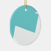 Abstract kunstminimalisme Blauw Wit Keramisch Ornament (Rechts)