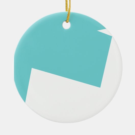 Abstract kunstminimalisme Blauw Wit Keramisch Ornament (Voorkant)