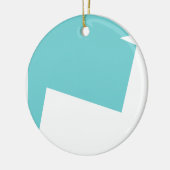 Abstract kunstminimalisme Blauw Wit Keramisch Ornament (Links)