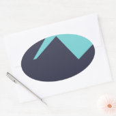 Abstract kunstminimalisme Blauw Wit Ovale Sticker (Envelop)