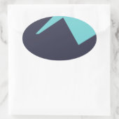 Abstract kunstminimalisme Blauw Wit Ovale Sticker (Tas)