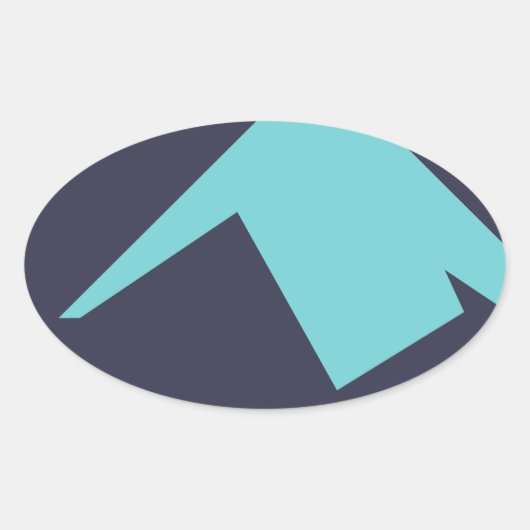 Abstract kunstminimalisme Blauw Wit Ovale Sticker (Voorkant)