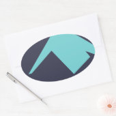 Abstract kunstminimalisme Blauw Wit Ovale Sticker (Envelop)