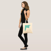 Abstract kunstminimalisme Blauw Wit Tote Bag (Voorkant (model))