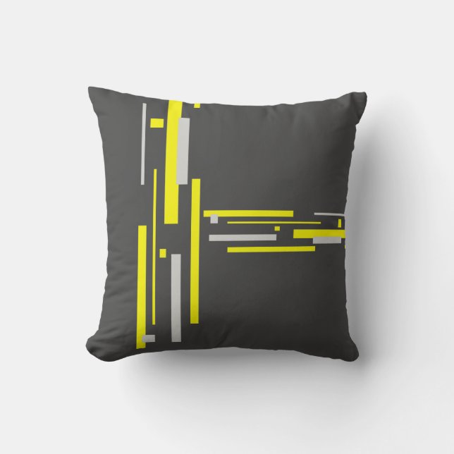 Abstract kunstminimalisme Geel grijs Pillow-kussen Kussen (Voorkant)