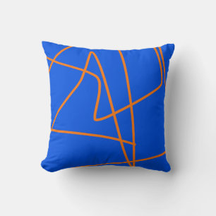 Abstract kunstminimalisme Pastel Oranje blauw Kussen