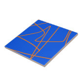 Abstract kunstminimalisme Pastel Oranje blauw Tegeltje (Zijkant)