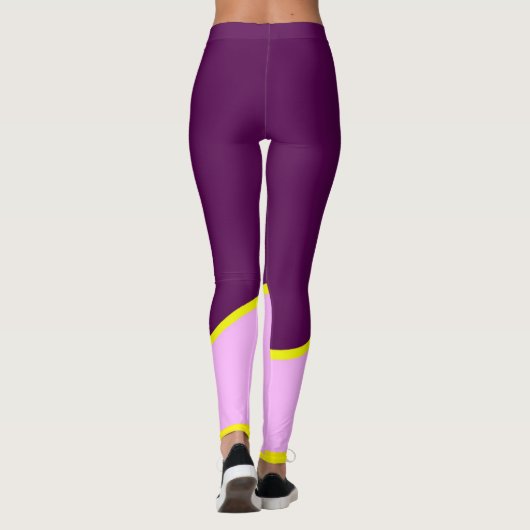 Abstract kunstminimalisme Pastel Roze Leggings (Achterkant)