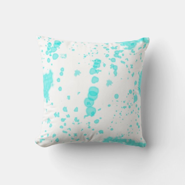 Abstract kunstminimalisme Pastel Turquoise Kussen (Voorkant)