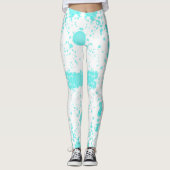 Abstract kunstminimalisme Pastel Turquoise Leggings (Voorkant)