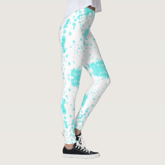 Abstract kunstminimalisme Pastel Turquoise Leggings (Rechts)