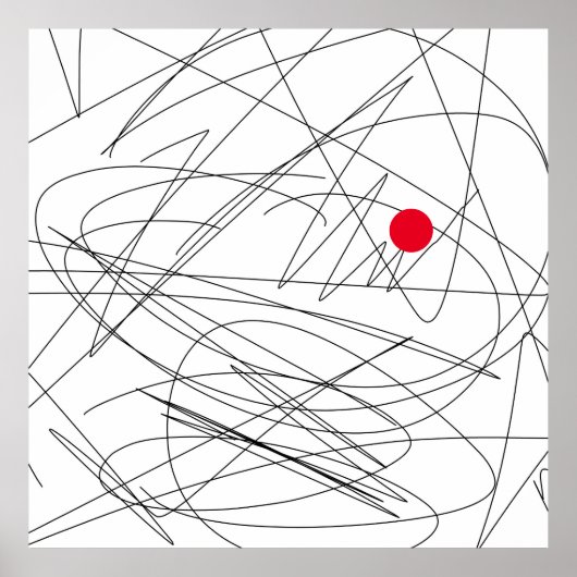 Abstract kunstminimalisme Red Dot Focus-Poster Poster (Voorkant)
