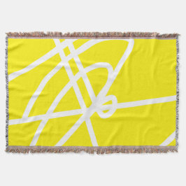 Abstract kunstminimalisme Witte lijnen Blauwe Blan Deken