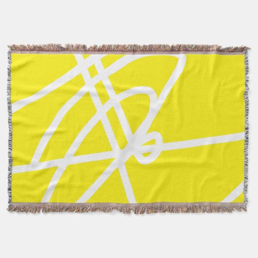 Abstract kunstminimalisme Witte lijnen Blauwe Blan Deken (Voorkant)