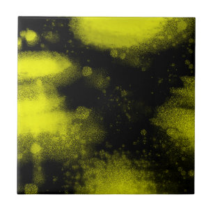 Abstract kunstminimalisme zwart geel tegeltje