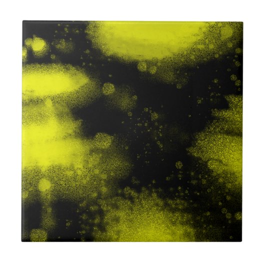 Abstract kunstminimalisme zwart geel tegeltje (Voorkant)