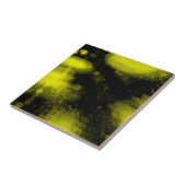 Abstract kunstminimalisme zwart geel tegeltje (Zijkant)