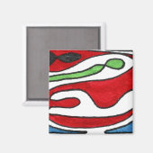 abstract kunstnet "Inside Out" Magneet (Voorkant / Achterkant)