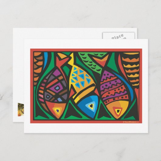 Abstract kunstontwerp briefkaart (Voorkant / Achterkant)