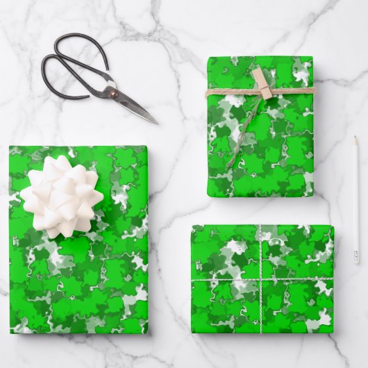 Abstract kunstontwerp groen blad inpakpapier vel (Voorkant)