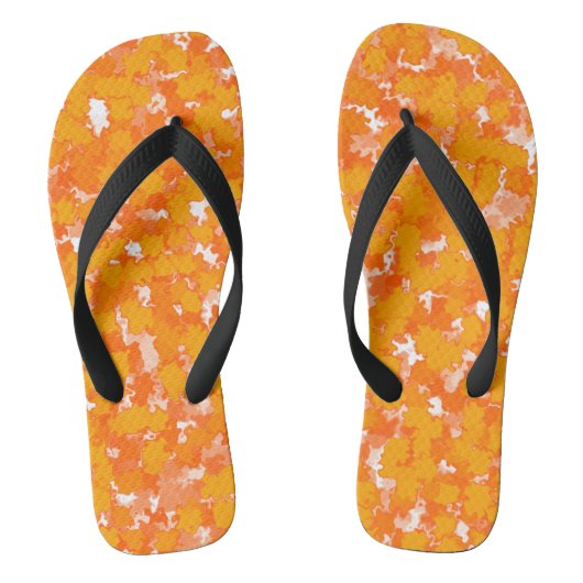 Abstract Kunstontwerp Oranje Loof Teenslippers (Voetbed)
