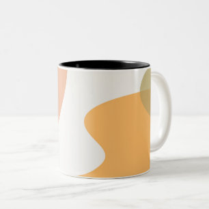Abstract kunstontwerp Oranje rood Tweekleurige Koffiemok