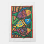 Abstract kunstontwerp theedoek (Verticaal)