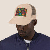 Abstract kunstontwerp trucker pet (In situ)