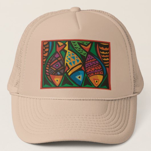 Abstract kunstontwerp trucker pet (Voorkant)