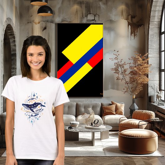 Abstract Kunstontwerp van Hemelwalvis T-shirt