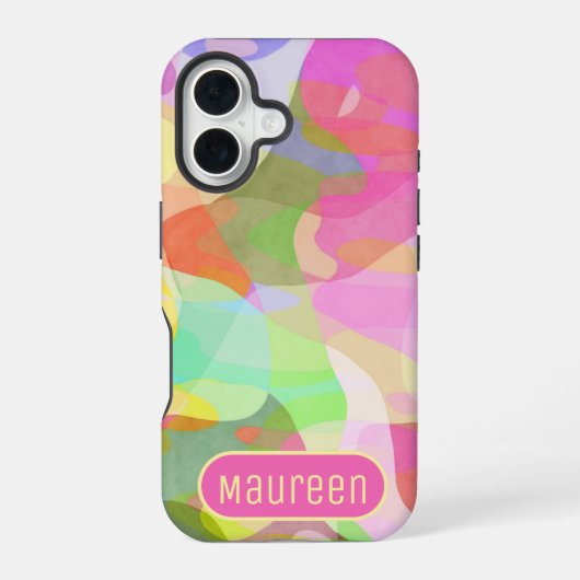 Abstract kunstontwerp voor pasta-kleurenartikelen iPhone 16 hoesje (Achterkant)