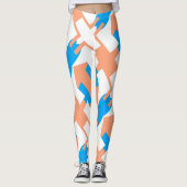 Abstract kunstpaascoraal lavender Blue Leggings (Voorkant)